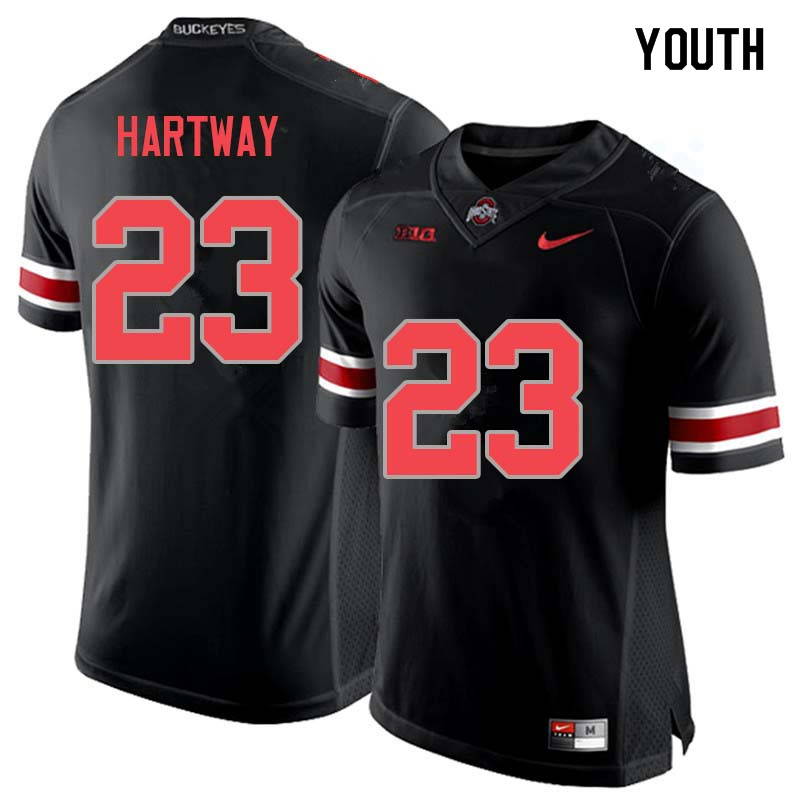 Ohio State Buckeyes Michael Hartway Youth #23 Blackout Authentic Stitched College Football Jersey
